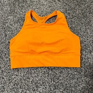 Sports Illustrated Sports Bra Large Orange Racerback Athletic Workout Activewear